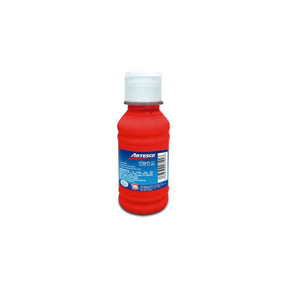 TEMPERA 100 ML ROJO PAQ. 4