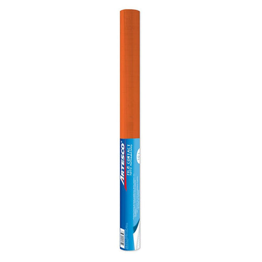 PAPEL ADHESIVO P/FORRAR 18" X 1.5mts NARANJA PAQ. 48