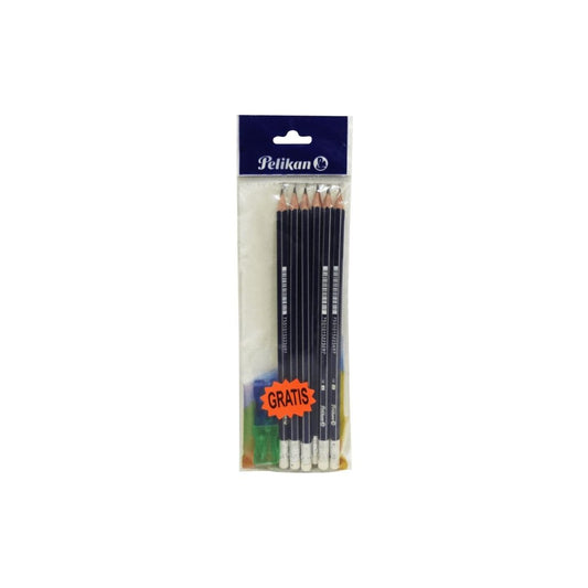 LAPICES 2HB AZUL 6/1+ 2 SACAPUNTAS PELIKAN UNIDAD 1
