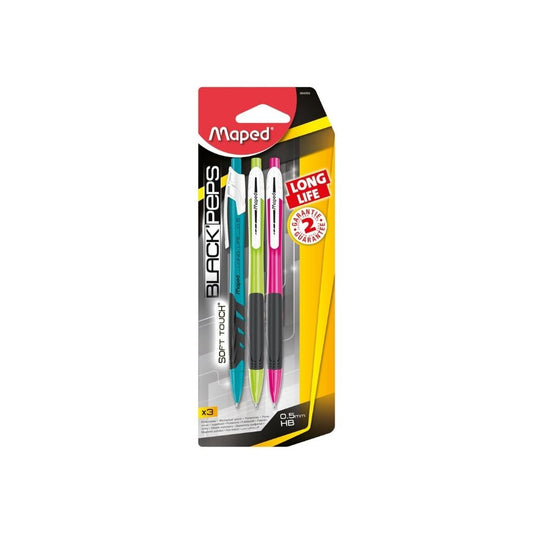 PORTAMINAS BLACKPEPS SOFT TOUCH 0.5 mm 3/1 BLISTER PAQ. 14