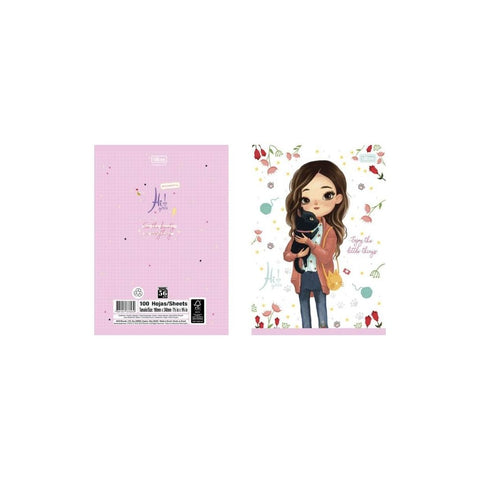 CUADERNO COSIDO 200 PAG. HI GIRL (LICENCIA) PAQ. 27