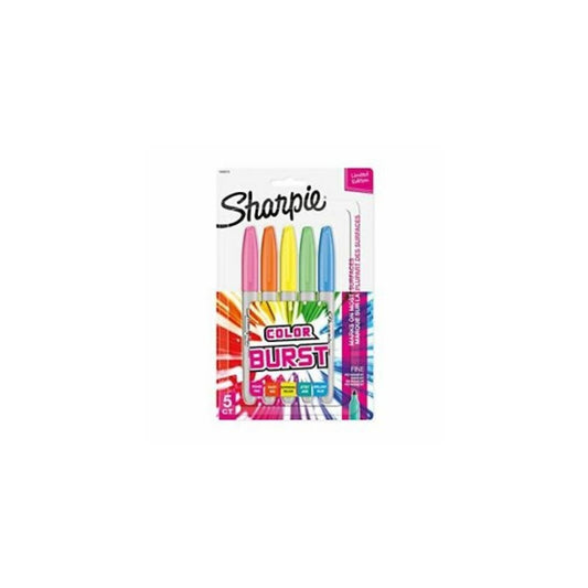 JUEGO DE FELPAS PERMANENTE SHARPIE FINA BURST 5/1 BL PAQ. 6