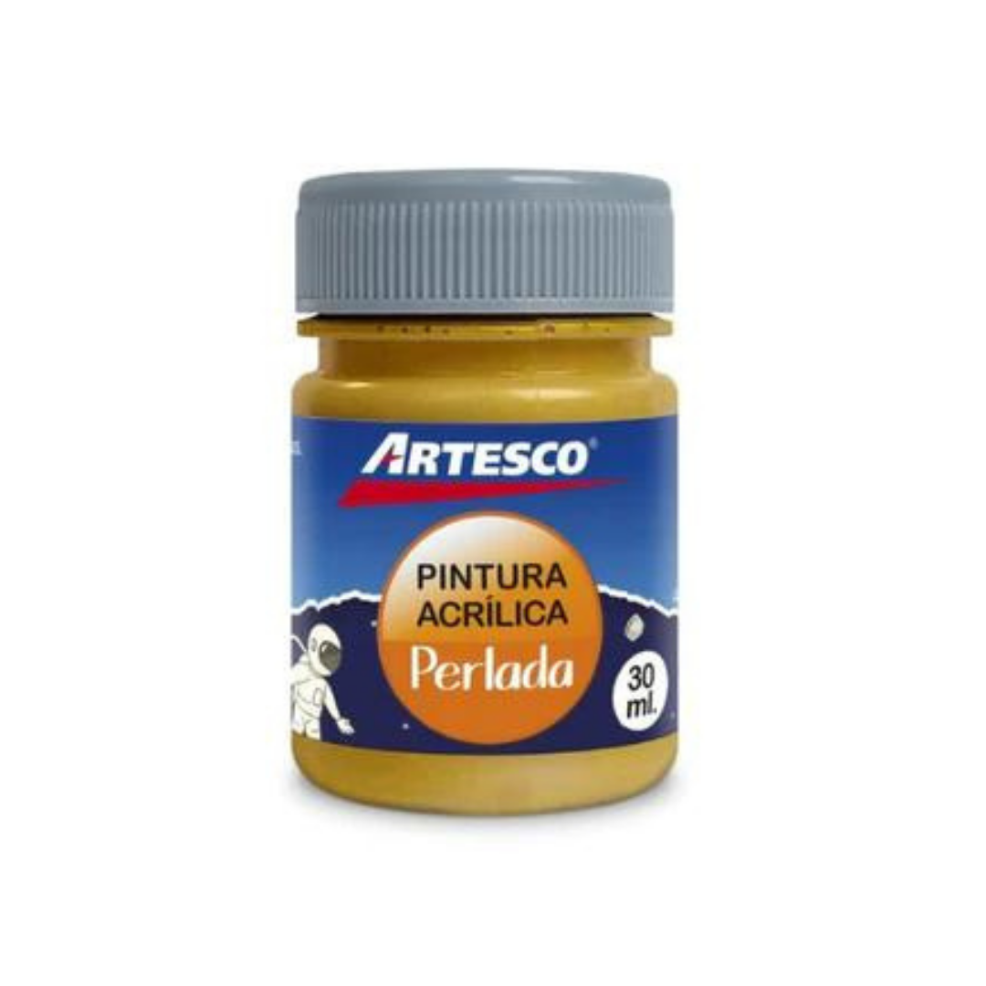 PINTURA ACRILICA PERLADA METALICA 30ML DORADA PAQ. 12