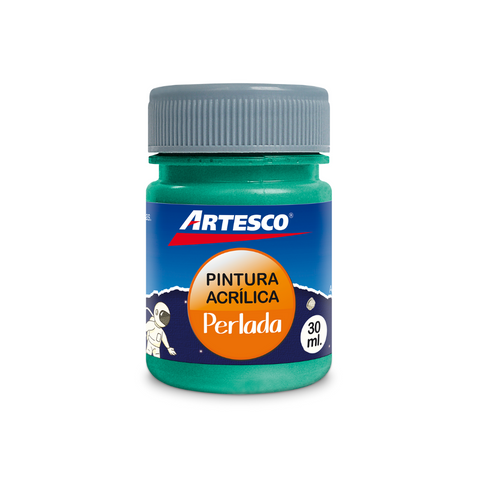 PINTURA ACRILICA PERLADA METALICA 30ML VERDE PAQ. 12