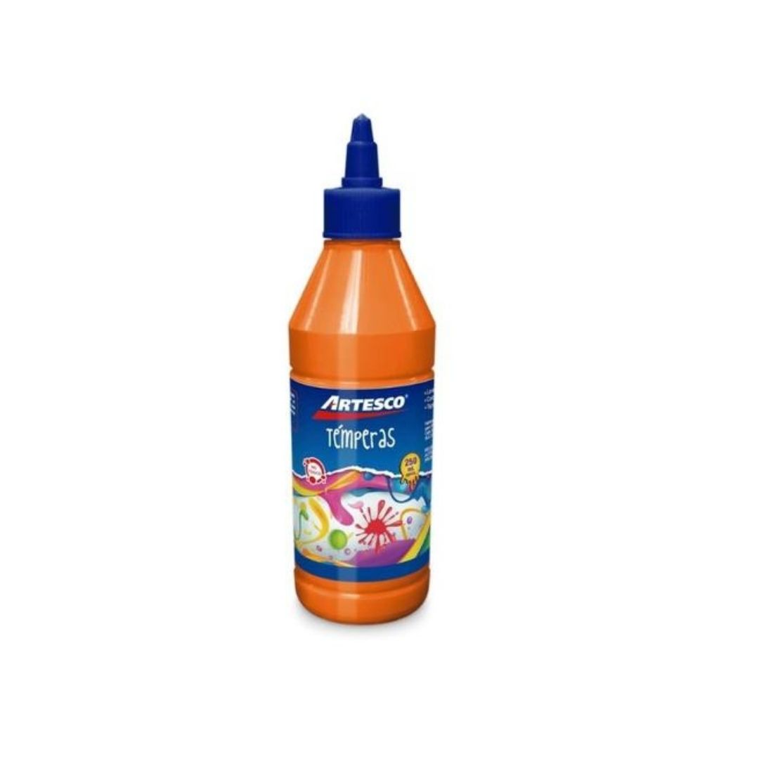 TEMPERA 250 ML NARANJA PAQ. 3