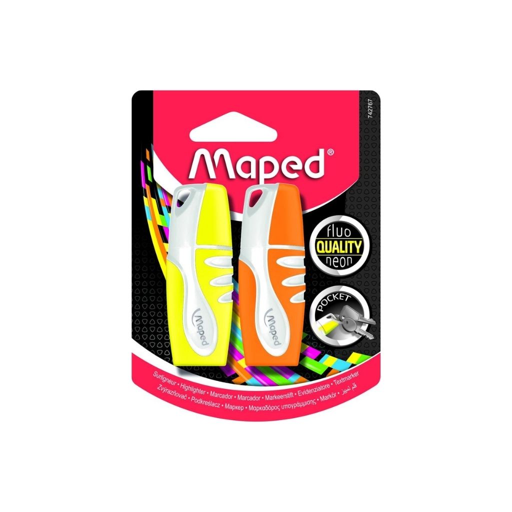 RESALTADOR MINI FLUO POCKET SOFT Surtidos 2/1  BL PAQ. 12