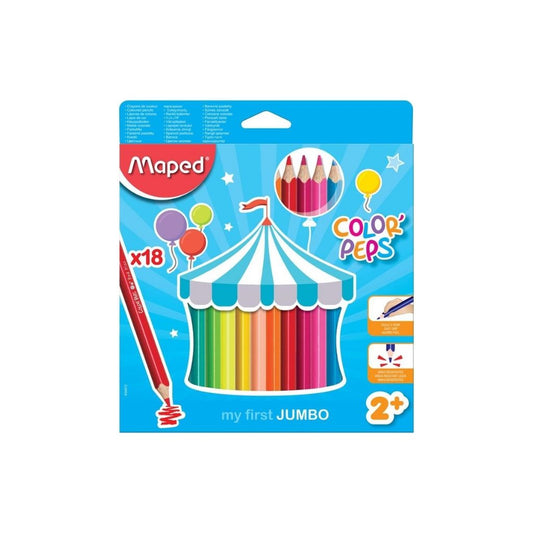 JUEGO DE LAPICES DE COLORES JUMBO COLOR PEPS 18/1 PAQ. 12