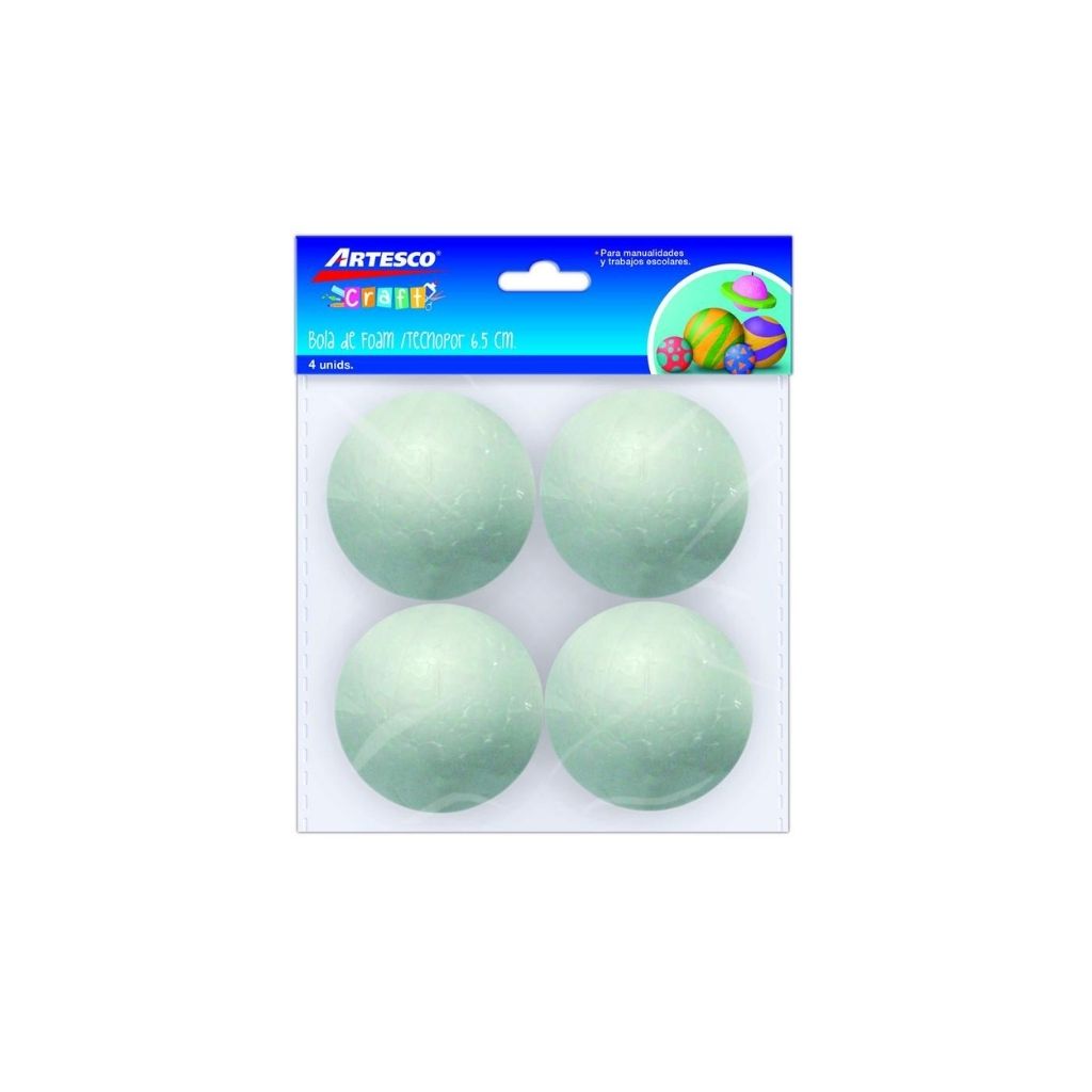 BOLAS DE FOAM 6.5CM  4/1 BLISTER UNIDAD 1