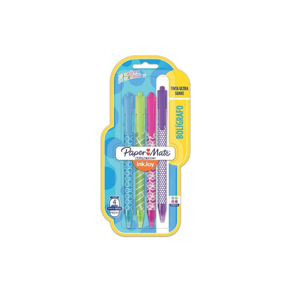 BOLIGRAFOS INKJOY 100 RT  4/1 WRAPS SURT. BLISTER PAQ. 6