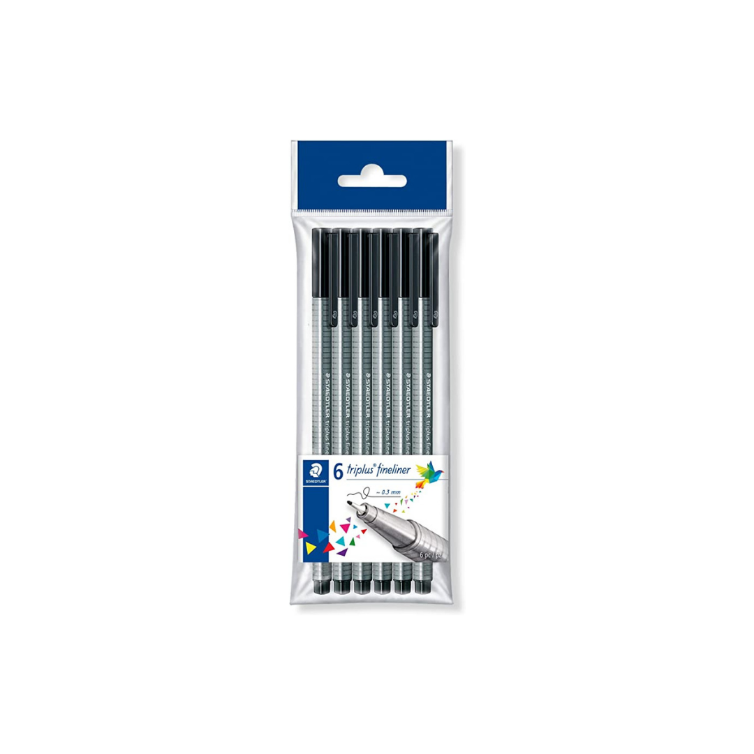 FELPAS FINELINER TRIPLUS NEGRO 6/1 (0.3mm) BL PAQ. 10