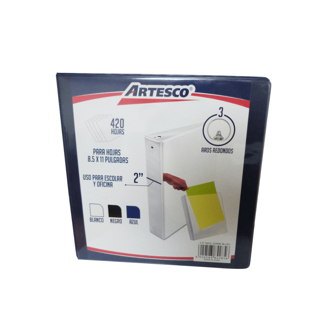 CARPETAS 2" C/PLASTICO FRONTAL AZUL