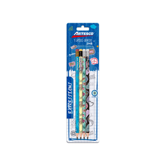 LAPICES C/MENSAJES VARIOS 4/1 BLISTER PAQ. 12