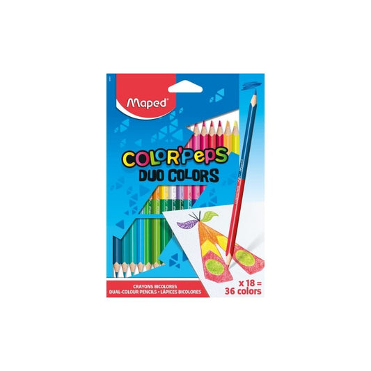 JUEGO LAPICES BICOLOR 18/1 DUO COLOR PEPS PAQ. 12
