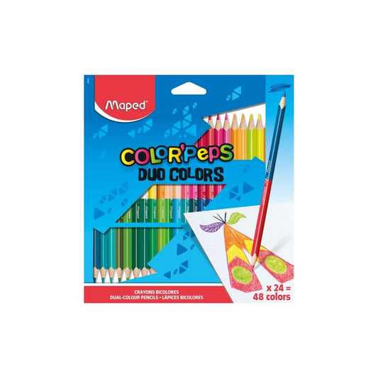 JUEGO LAPICES BICOLOR 24/1 DUO COLOR PEPS PAQ. 12