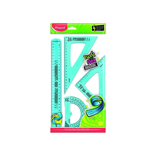 JUEGO GEOMETRICO 30 CM 4/1 TWISTNFLEX BL PAQ. 20