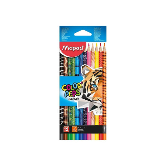 JUEGO LAPICES COLORES COLOR PEPS ANIMALS 12/1 BL PAQ. 12