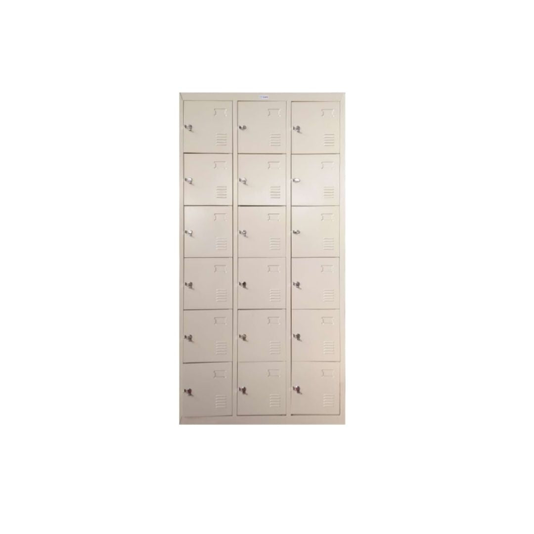 LOCKER FAMILIA SATURNO C/18 P. (35x73x15.5) CREMA C/ ACERO UNIDAD 1
