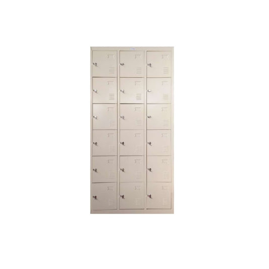 LOCKER FAMILIA SATURNO C/18 P. (35x73x15.5) CREMA C/ ACERO UNIDAD 1