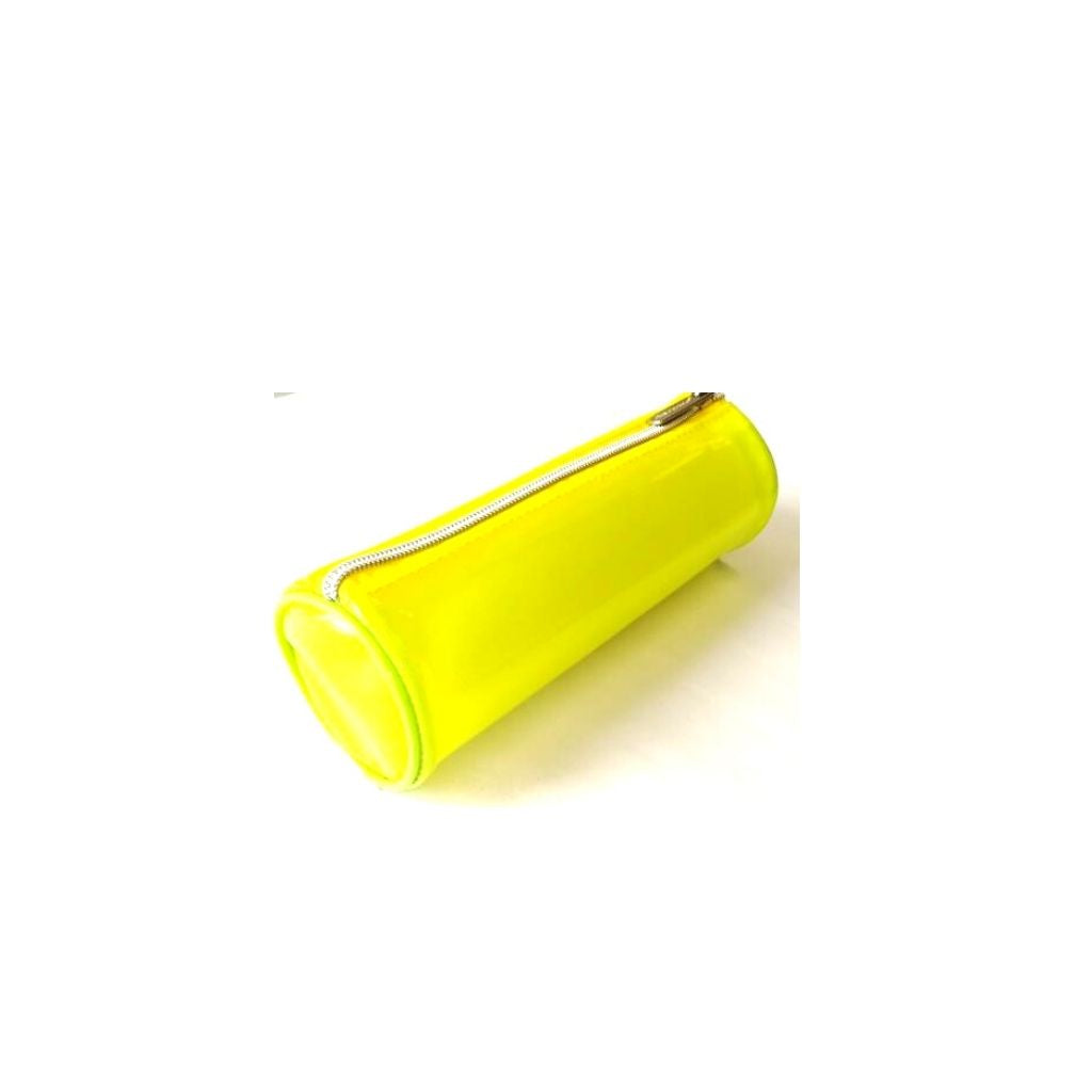 ESTUCHE REDONDO P/LAPICES EN PVC AMARILLO C/ZIPPER UNIDAD 1