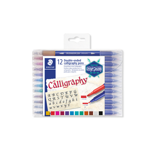 JUEGO FELPAS CALIGRAFICAS P/ROTULAR DUO 12/1