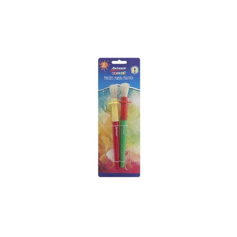 JUEGO DE PINCELES 2/1 M. PLASTICO BICOLOR BL PAQ. 40