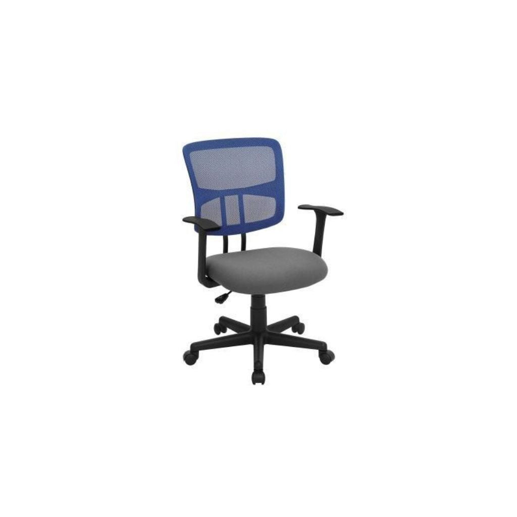 SILLA P/VISITANTE C/SOP.LUMBAR C/B NEGRO C/MALLA AZUL UNIDAD 1