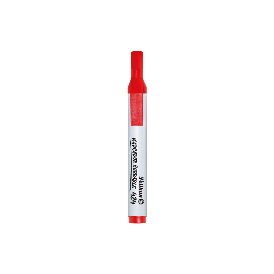 MARCADOR BORRABLE P/PIZARRA 424 ROJO PAQ. 10