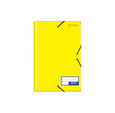 FOLDERS PLASTICO C/ELASTICO Y BROCHE AMARILLO (8.5 X 13) PAQ. 24