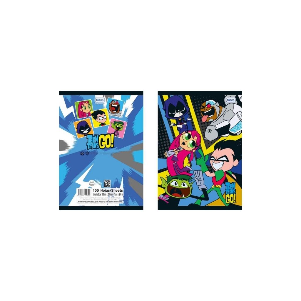 CUADERNO COSIDO 200 PAG. TEEN TITANS GO PAQ. 27