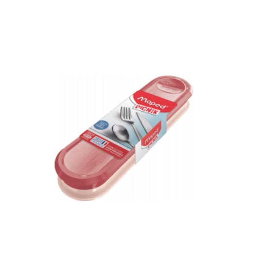 ESTUCHE PLASTICO C/JUEGO DE CUBIERTOS ESTUCHE ROJO PAQ. 6
