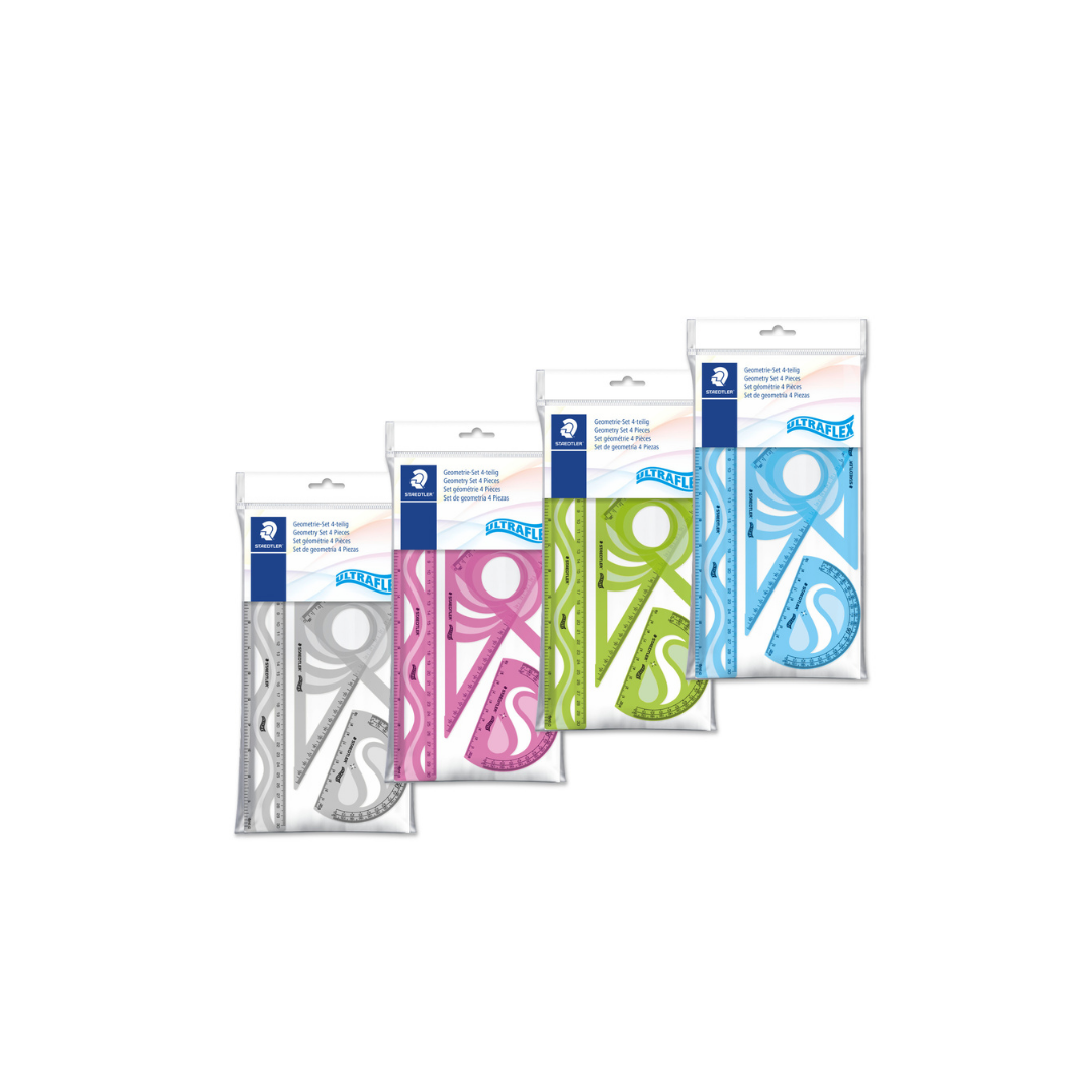 JUEGO GEOMETRICO ULTRAFLEXIBLE 4 PZS Surtido BL PAQ. 12