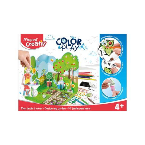 JUEGOS CREATIVOS, COLOR&PLAY MI JARDIN P/CREAR 4+ PAQ. 4