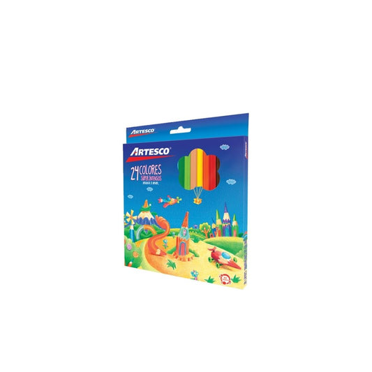 JUEGO LAPICES COLORES 24/1 LARGO TRIANGULAR BL PAQ. 6
