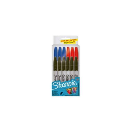 JUEGOS DE FELPAS SHARPIE FINA 12/1 Surtidas PAQ. 6