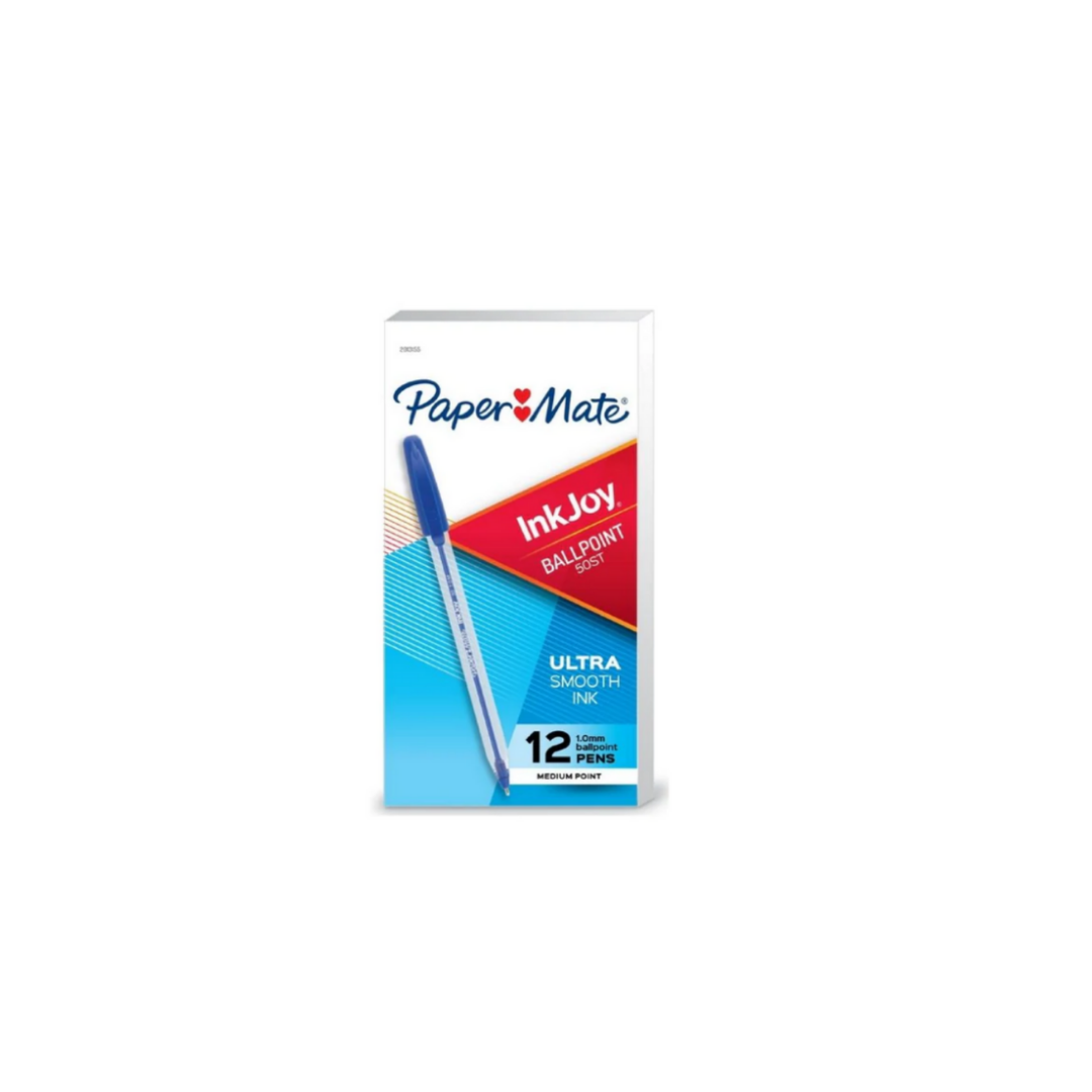 BOLIGRAFOS INKJOY  50 CLEAR  2/1 AZUL  BLISTER BLANDO