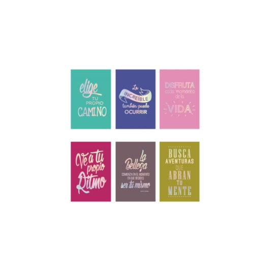CUADERNO DE APUNTE 21BL COL. ORIGAMI FRASES Surtidos PAQ. 12