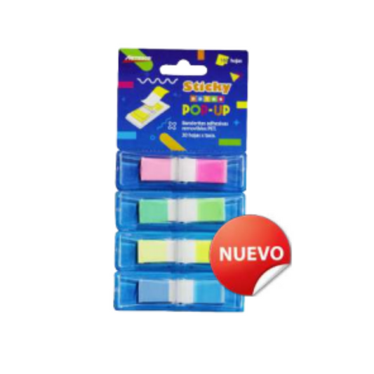 NOTAS ADHESIVAS BANDERITAS 4/1 PASTEL BLISTER PAQ. 24