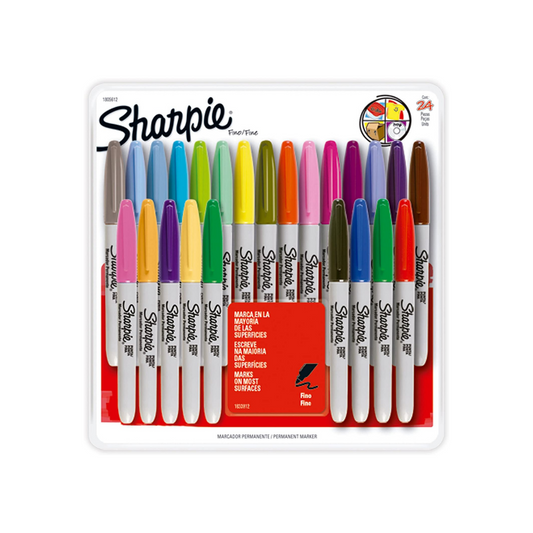 FELPAS PERMANENTE SHARPIE FINA 24/1 SURT. BL PAQ. 6