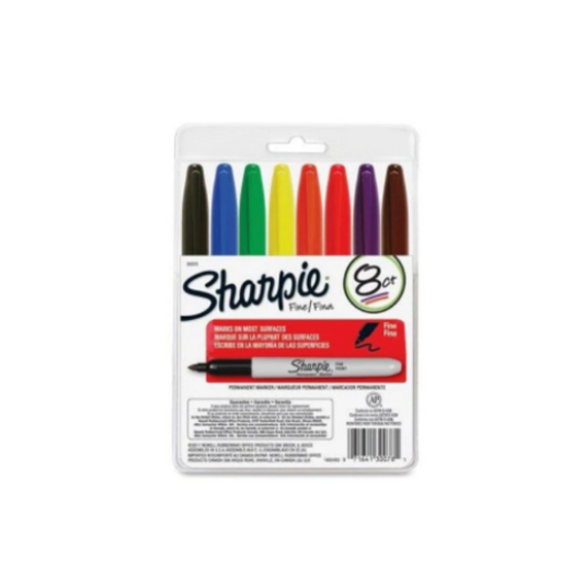 FELPAS PERMANENTE SHARPIE FINA SURTIDAS 8/1 BLISTER DURO PAQ. 6