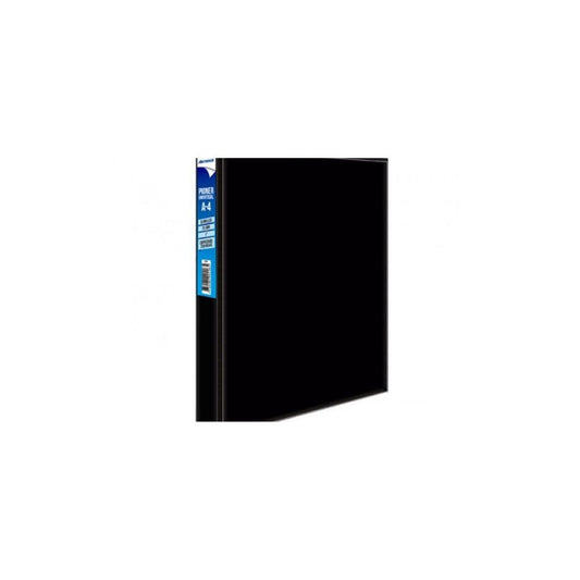 CARPETAS 4" C/PLASTICO FRONTAL NEGRA PAQ. 12