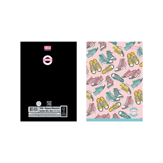 CUADERNO COSIDO 200 PAG. PEPPER FEM PAQ. 27