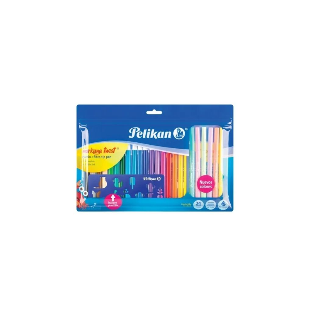 JUEGO MARCADORES MARKANA TWIST 24 (Tinta Lavable) UNIDAD 1