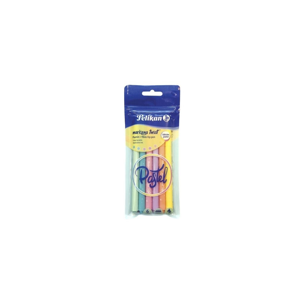 JUEGO MARCADORES MARKANA TWIST  6/1 PASTEL SURT. BL UNIDAD 1