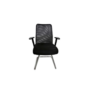 SILLA EJECUTIVA CROMADA NEGRA C/BRAZOS UNIDAD 1