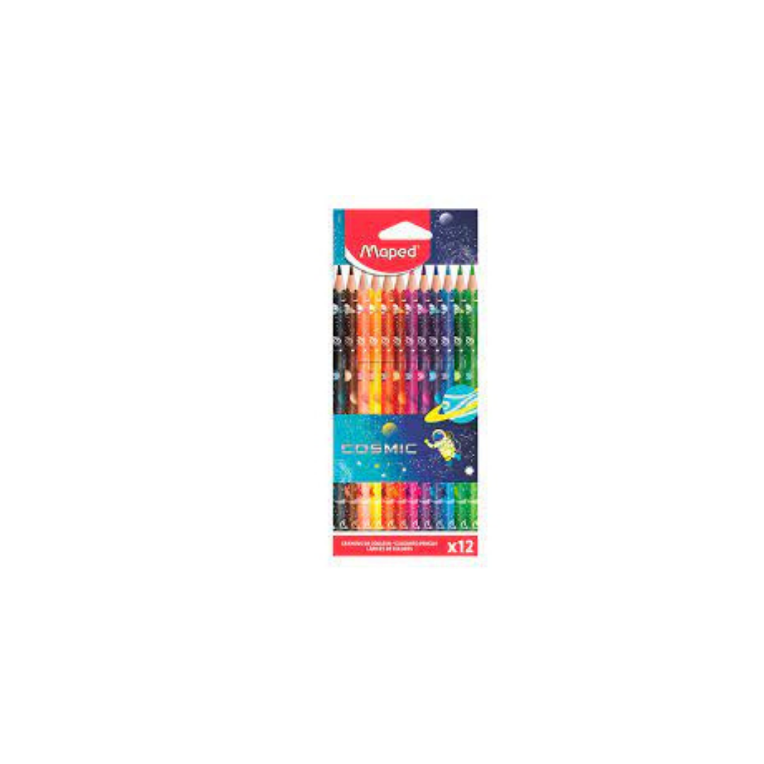 JUEGO LAPICES DE COLORES COSMIC KIDS 12/1 BL