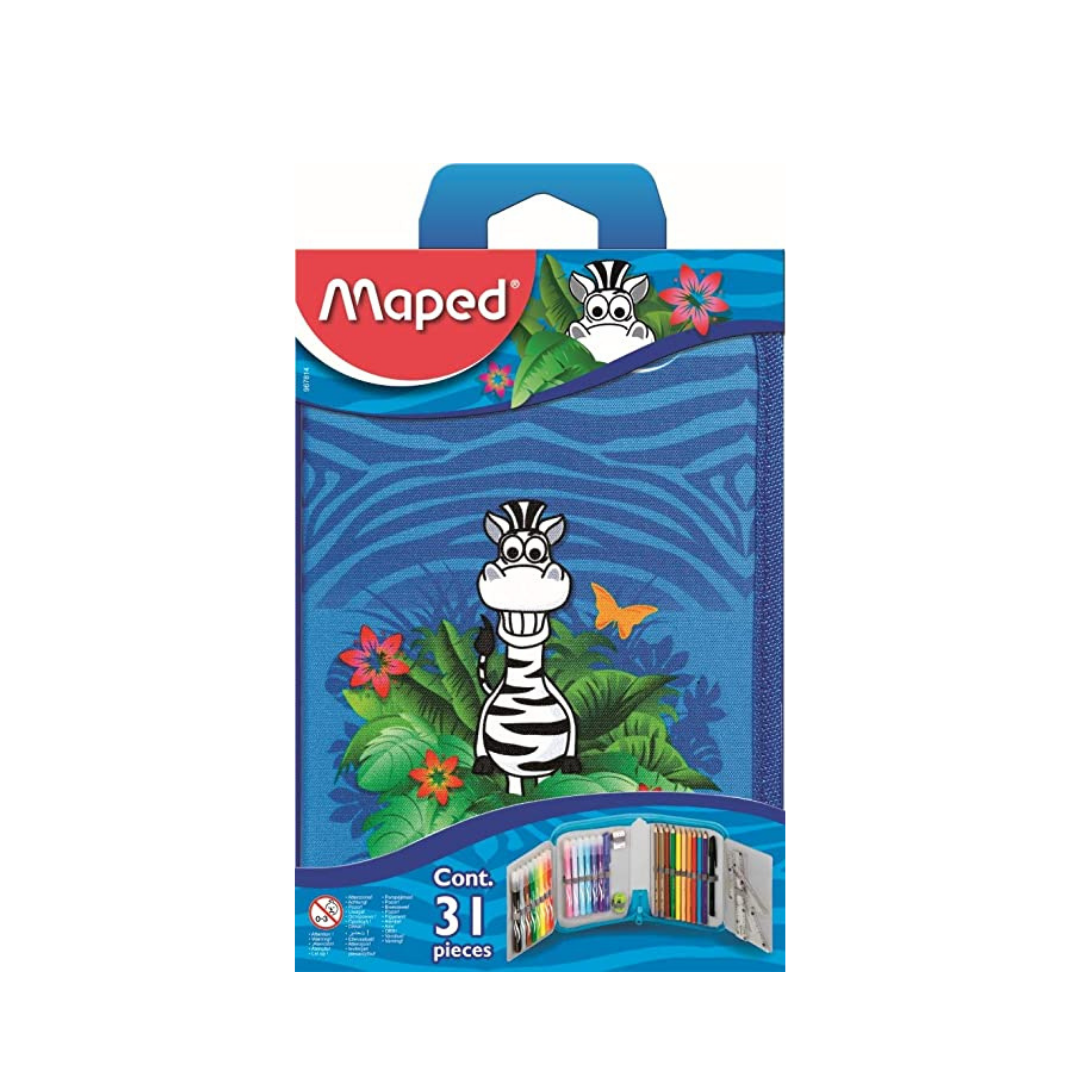 JUEGO ESCOLAR EN ESTUCHE C/ZIPPER JUNGLE