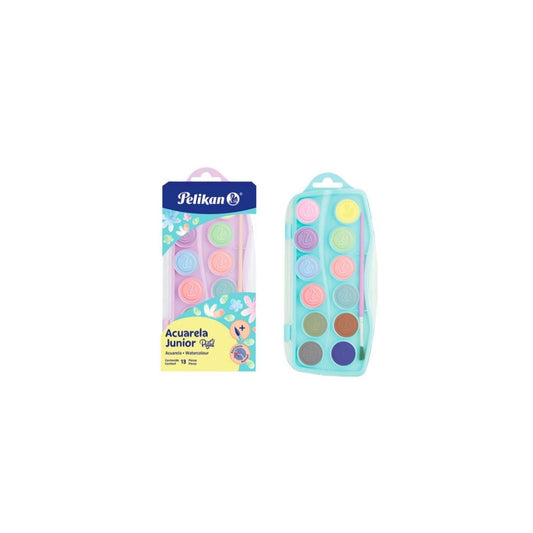 JUEGO ACUARELA 12 COLORES PASTEL JUNIOR BLISTER