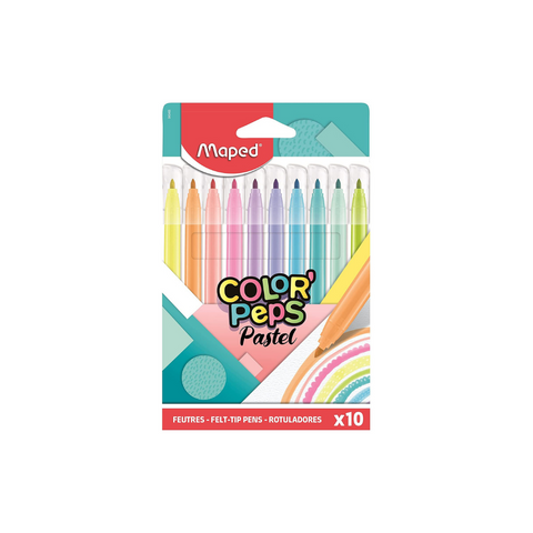 JUEGO DE MARCADORES COLOR PEPS PASTEL 10/1 BLISTER