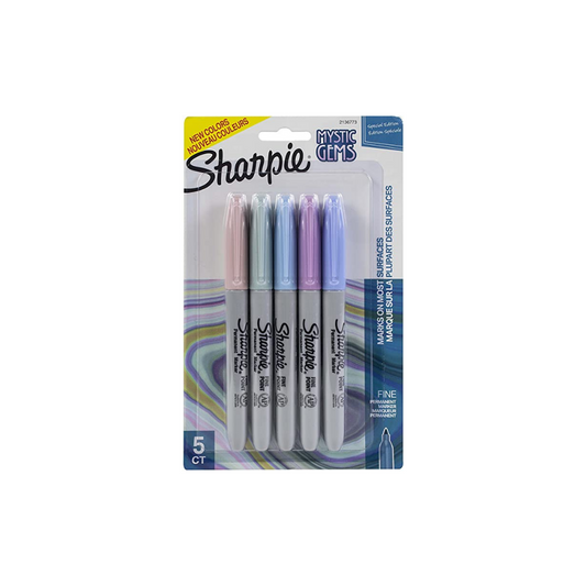 JUEGO FELPAS PERMANENTE SHARPIE FINA MYSTIC GEMS  5/1 BL