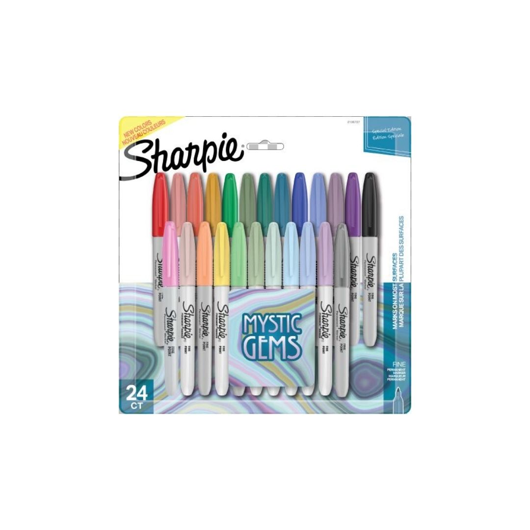 JUEGO FELPAS PERMANENTE SHARPIE FINA MYSTIC GEMS 24/1 BL